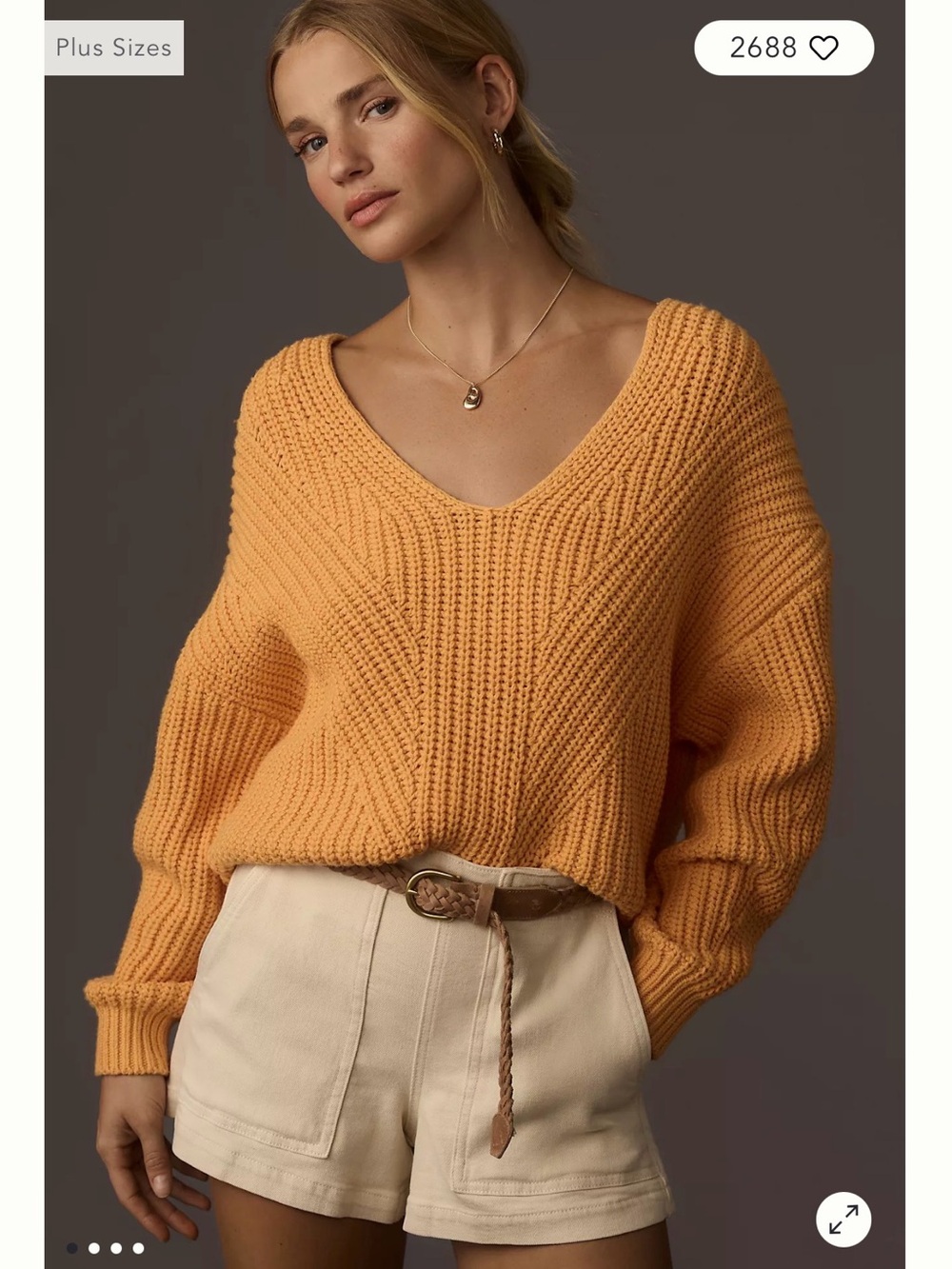 Anthropologie Maeve V-Neck Sculptured Pullover Sweater